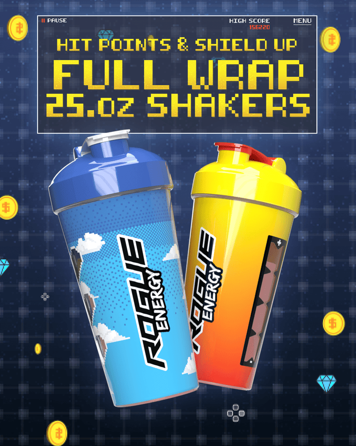 Rogue Energy Gaming Energy Drink Full Wrap Shaker Cups